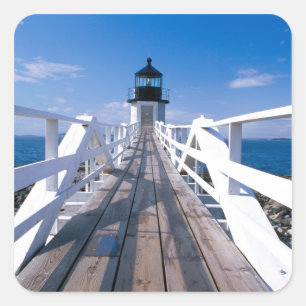 Pegatina Cuadrada NA, EE. UU., Maine, Port Clyde. Marshall Point 2