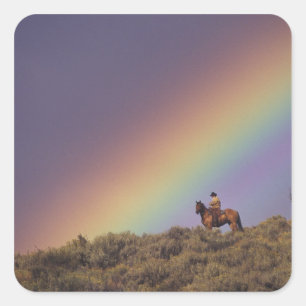 Pegatina Cuadrada NA, EE.UU., Oregón, Seneca, Ponderosa Ranch,