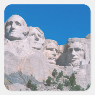Pegatina Cuadrada NA, EE. UU., SD, Monte Rushmore.