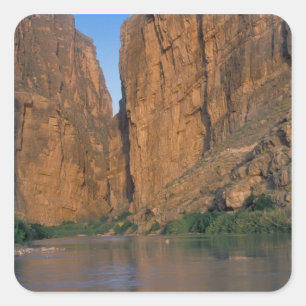 Pegatina Cuadrada NA, EE. UU., Texas, Parque Nacional Big Bend. Río