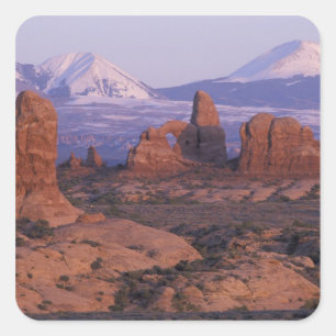 Pegatina Cuadrada NA, EE. UU., Utah, Parque Nacional Arches. Jardín 