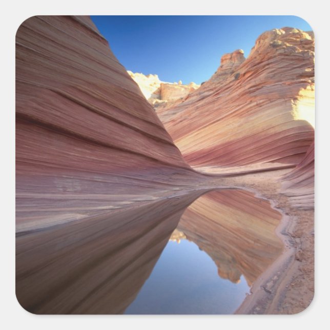Pegatina Cuadrada NA, EE. UU., Utah, Vermillion Cliffs. Coyote Butte (Anverso)