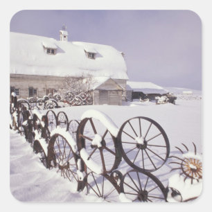 Pegatina Cuadrada NA, los E.E.U.U., Washington, Uniontown, granero