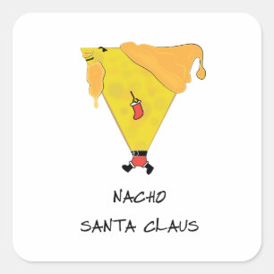 Pegatina Cuadrada Nacho Santa Claus