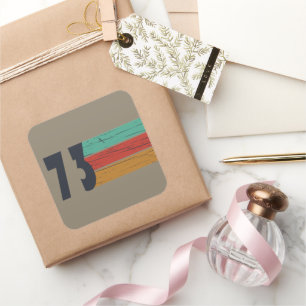 Pegatina Cuadrada Nacido en 1973 como regalo de cumpleaños vintage