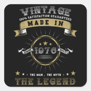 Pegatina Cuadrada Nacido en 1976