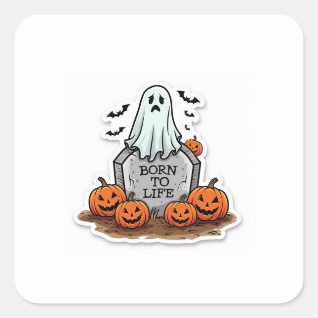 Pegatina Cuadrada Nacido para ser vida (Anverso)