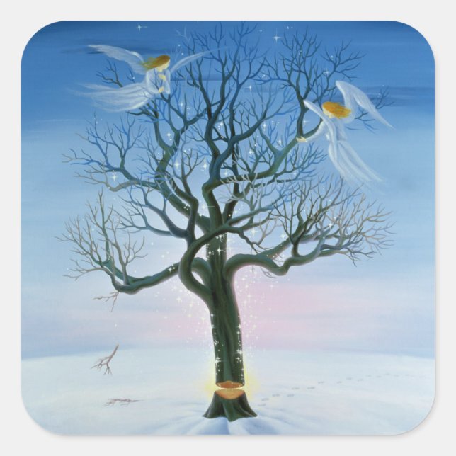 Pegatina Cuadrada Nacimiento de nuevo 2000 (Anverso)