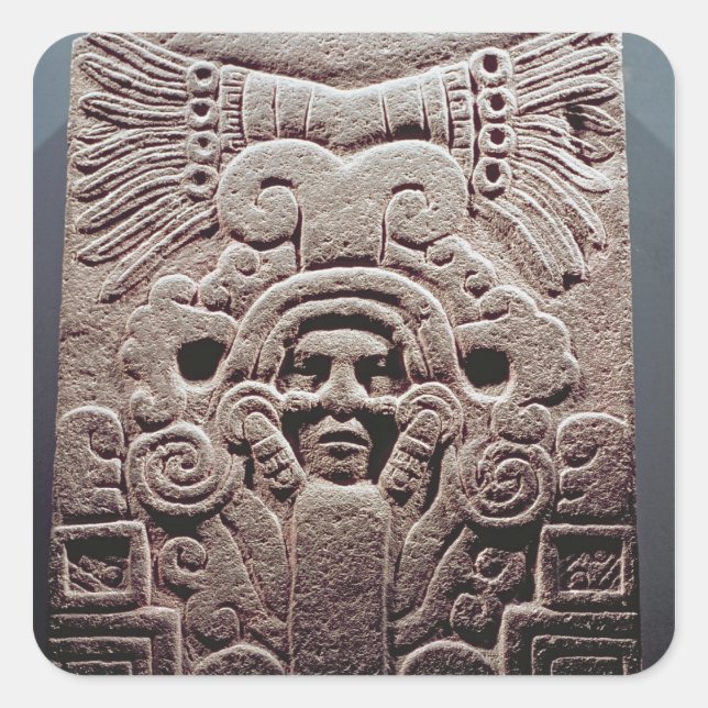 Pegatina Cuadrada Nacimiento de Topiltzin , 800-1100 (Anverso)