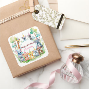 Pegatina Cuadrada Nacimiento de un animal salvaje de la jungla