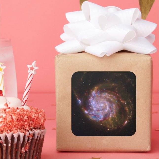 Pegatina Cuadrada Nacimiento estelar en el volante: Galaxia M101 (Fiesta)