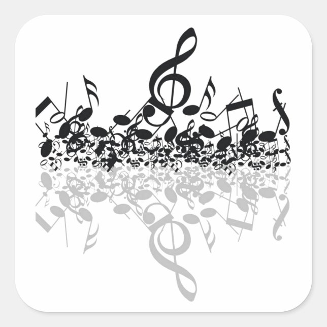 Pegatina Cuadrada Nada, pero a los Pegatinas les encanta la música T (Anverso)
