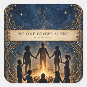 Pegatina Cuadrada Nadie Crece Solo — Sticker de Comunidad