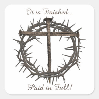 PEGATINA CUADRADA NAILLAS Y CORONA DE CRISTO ORIENTAL