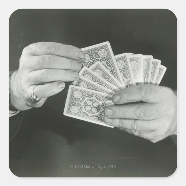 Pegatina Cuadrada Naipes (Anverso)