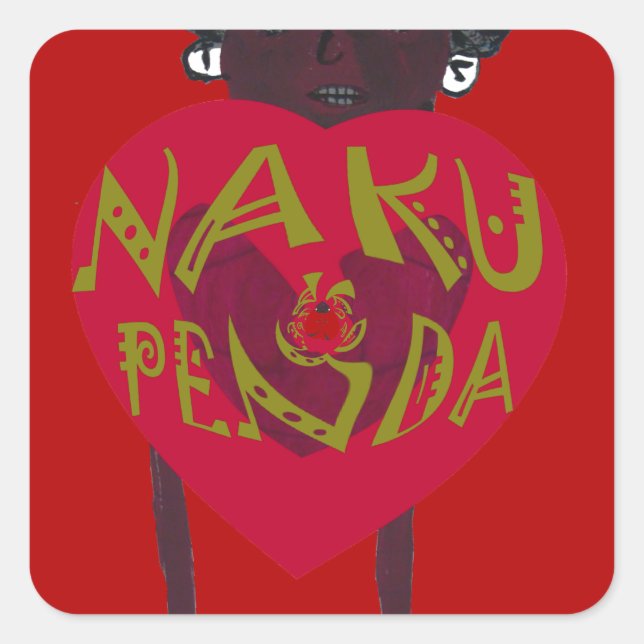 Pegatina Cuadrada Nakupenda Sana Art Print Swahili Design (Anverso)