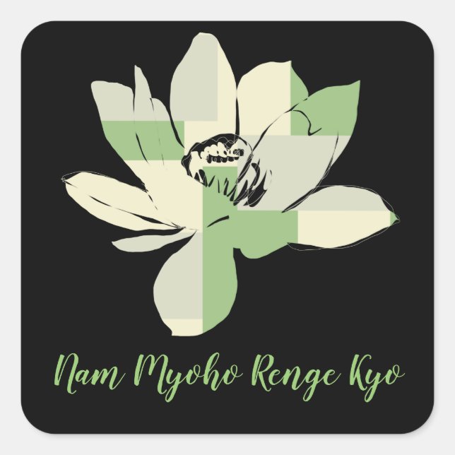 Pegatina Cuadrada Nam Myoho Renge Kyo (Anverso)