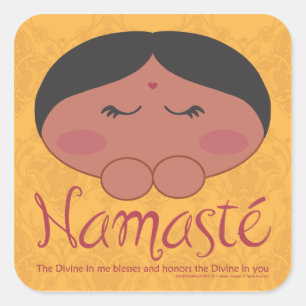 Pegatina Cuadrada Namasté