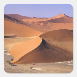 Pegatina Cuadrada Namibia: Dunas de Sossuvlei, escenografía aérea.