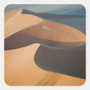 Pegatina Cuadrada Namibia, Soussevlei, Grandes Dunas de Arena Roja,