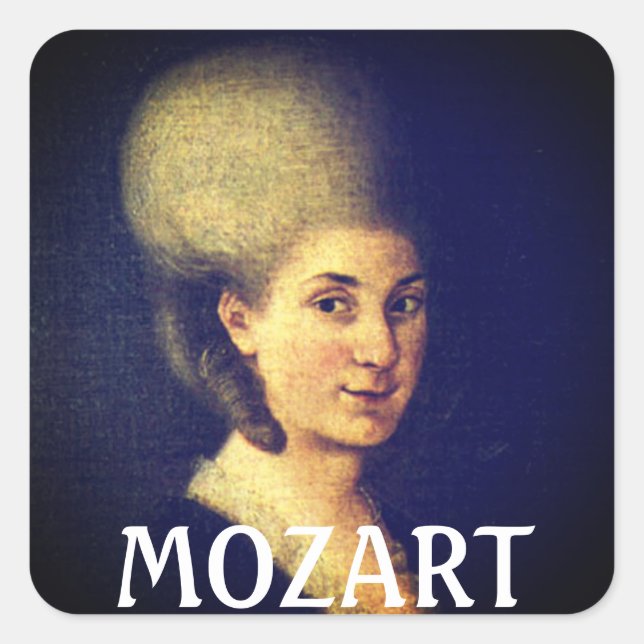 Pegatina Cuadrada Nannerl Mozart (Anverso)