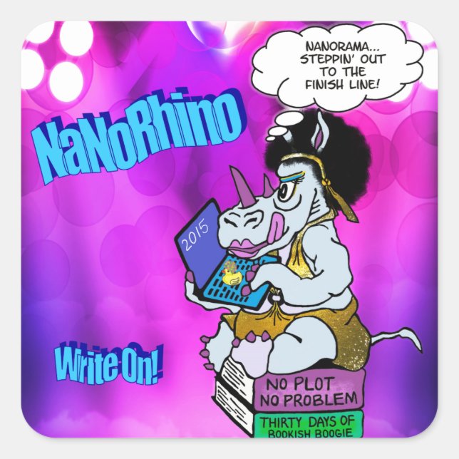 Pegatina Cuadrada nanorhino 2015 (Anverso)