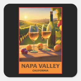 Pegatina Cuadrada Napa Valley California