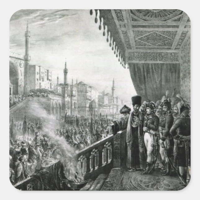 Pegatina Cuadrada Napoleón Bonaparte (Anverso)