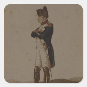 Pegatina Cuadrada Napoleon Bonaparte como primero cónsul