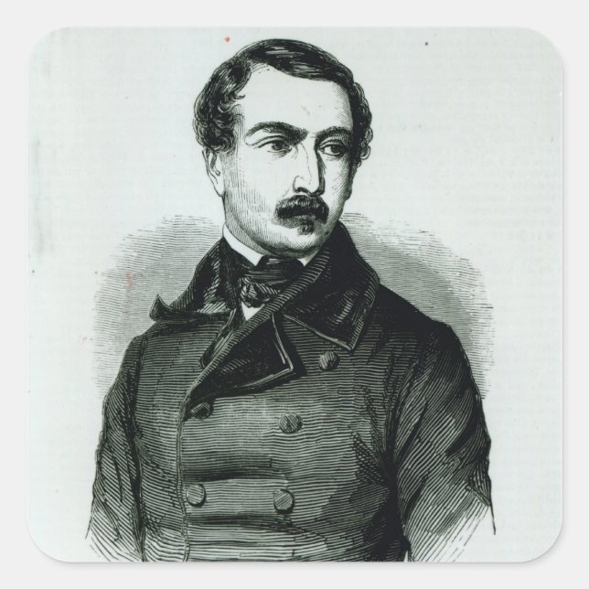 Pegatina Cuadrada Napoleón Bonaparte como representante del pueblo (Anverso)