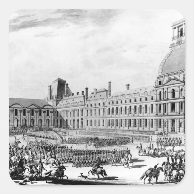 Pegatina Cuadrada Napoleón Bonaparte Primer Cónsul (Anverso)