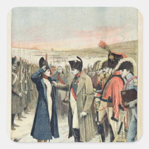 Pegatina Cuadrada Napoleon Bonaparte que presenta a la hembra