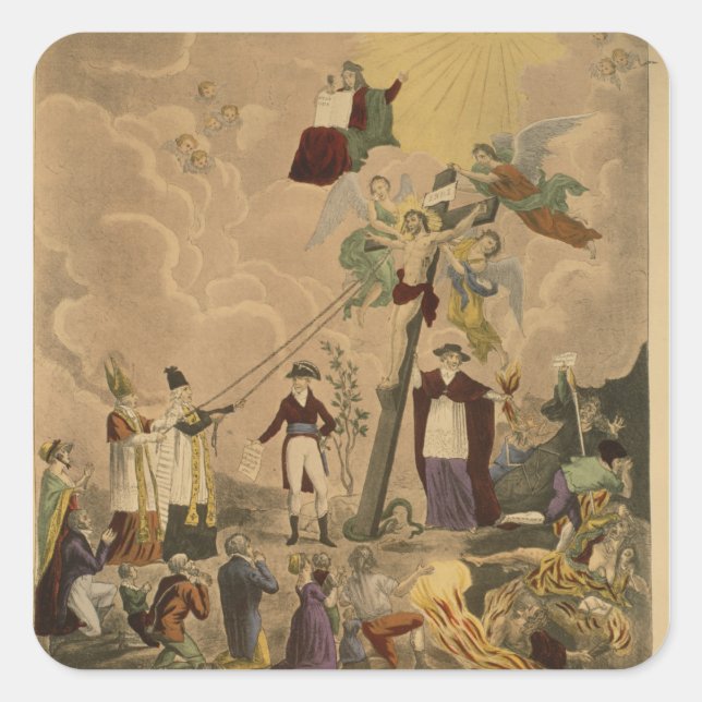 Pegatina Cuadrada Napoleón, el primer cónsul (Anverso)