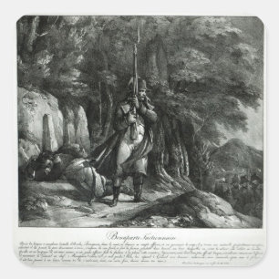 Pegatina Cuadrada Napoleón en régimen de centinela