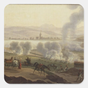 Pegatina Cuadrada Napoleón I en Wagram en 1809