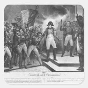 Pegatina Cuadrada Napoleon I que llega el Tuileries