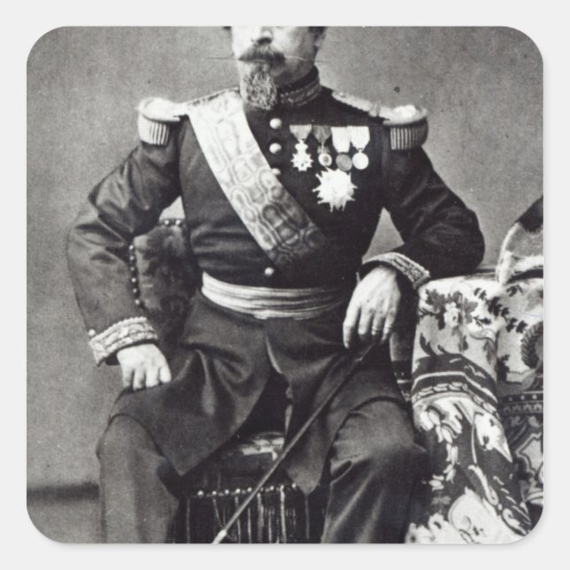 Pegatina Cuadrada Napoleón III, 1860-70 (Anverso)