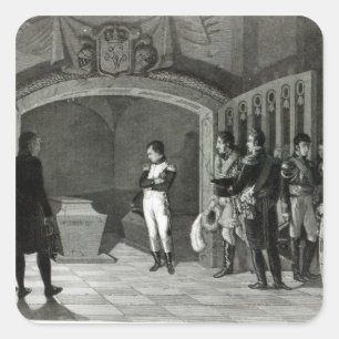 Pegatina Cuadrada Napoleon Meditating antes de la tumba