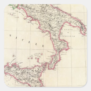 Pegatina Cuadrada Nápoles y Sicilia 26