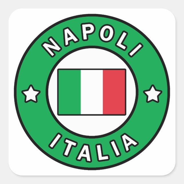 Pegatina Cuadrada Napoli Italia (Anverso)
