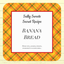 Naranja Amarillo Gingham Plaid Personalizados Pega