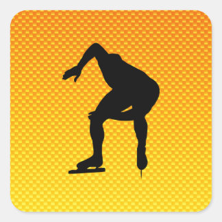 Pegatina Cuadrada Naranja Amarillo Skater