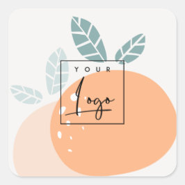 Pegatina Cuadrada Naranja Cuaderno Resumen Verde Negrita Gran Logoti