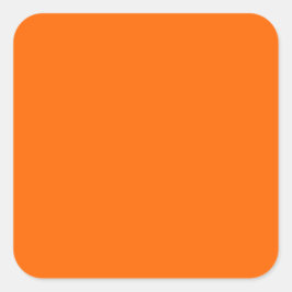 Pegatina Cuadrada Naranja de seguridad Diseñador de un solo color