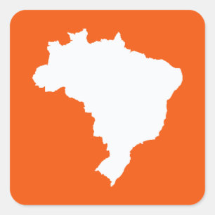 Pegatina Cuadrada Naranja en Brasil en Emporio Moffa