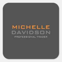 Naranja Gris moderno Texto negrita Nombre Minimali