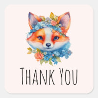 Naranja lindo Fox con corona floral gracias