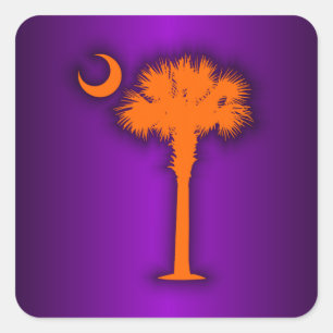 Pegatina Cuadrada Naranja Palmetto