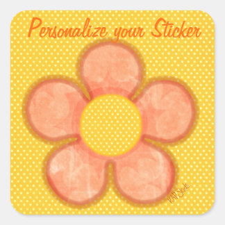 Pegatina Cuadrada Naranja Petals Flor