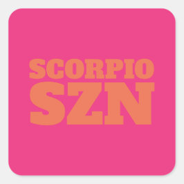 Pegatina Cuadrada Naranja Rosado Scorpio SZN Guay